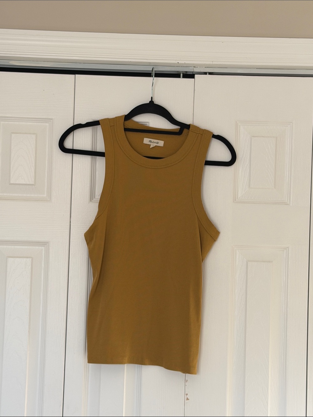 Madewell Ribbed Tank in Mustard Gold